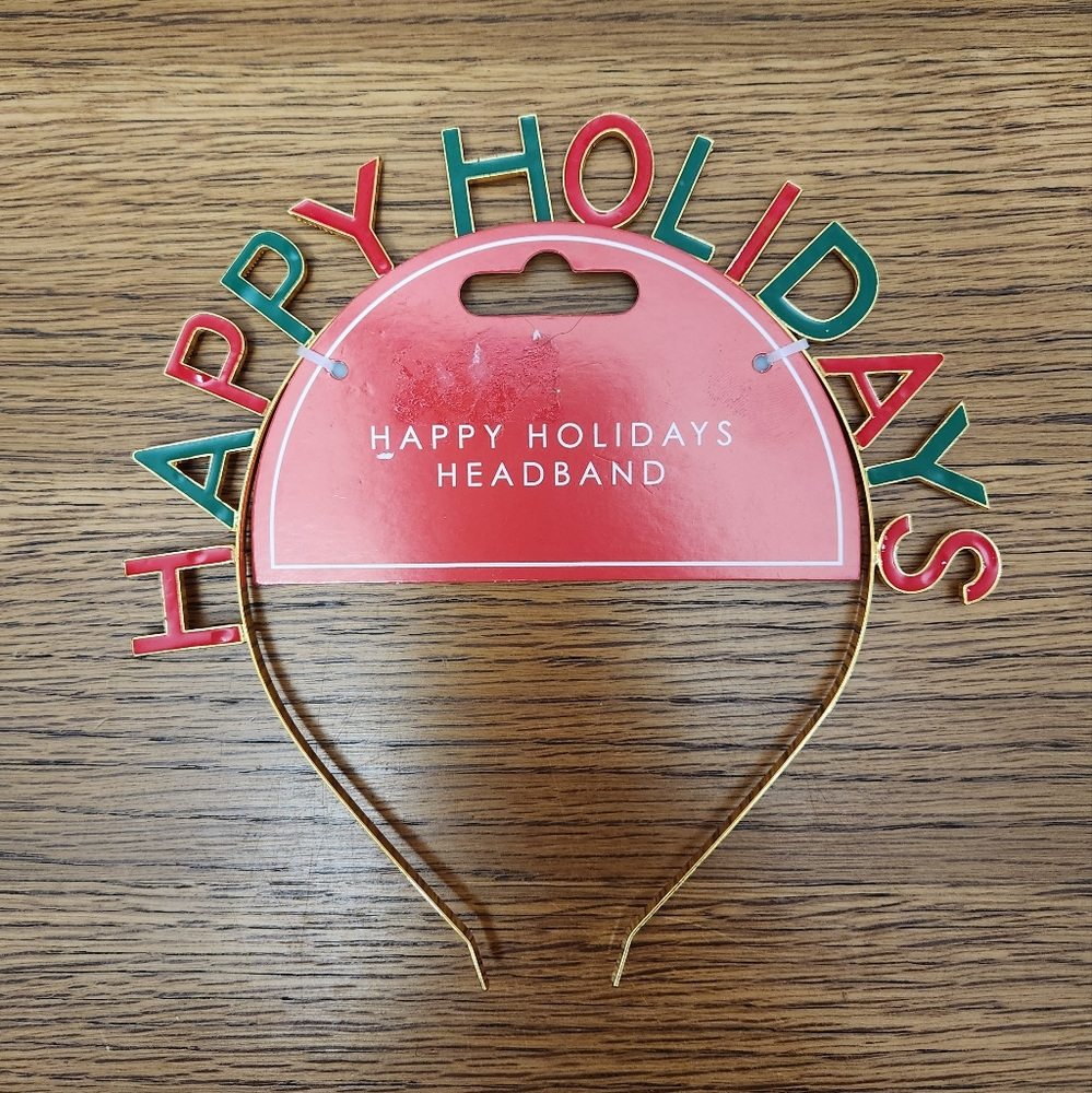 🎄NWT 'Happy Holidays' Metal Enameled Headband.